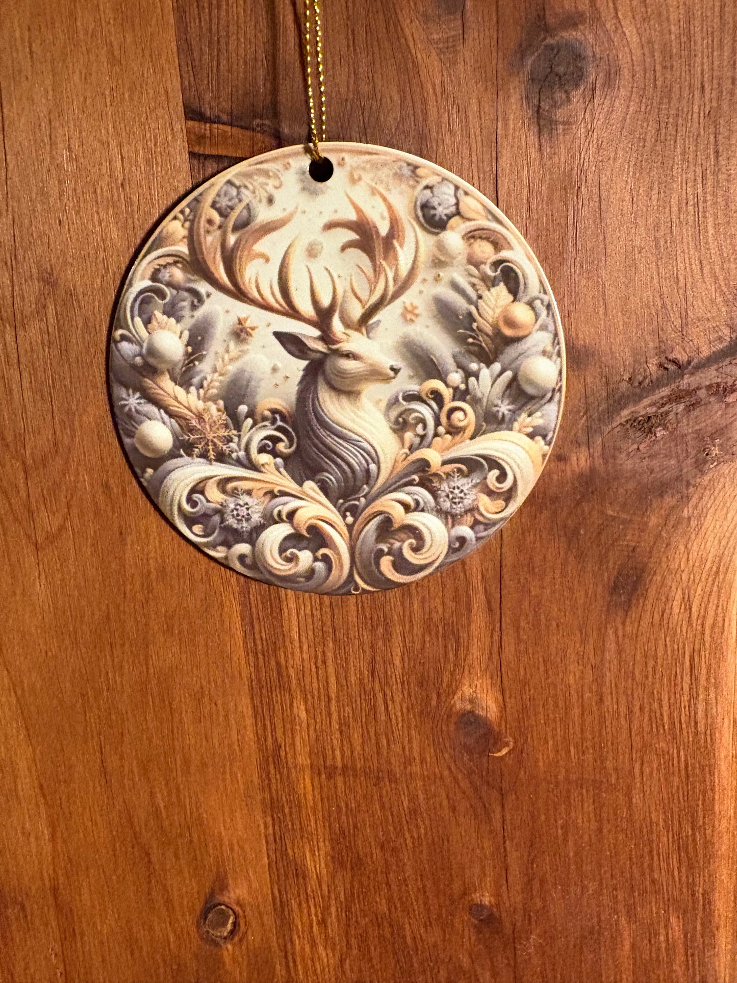 Enchanted Winter Stag Ornament