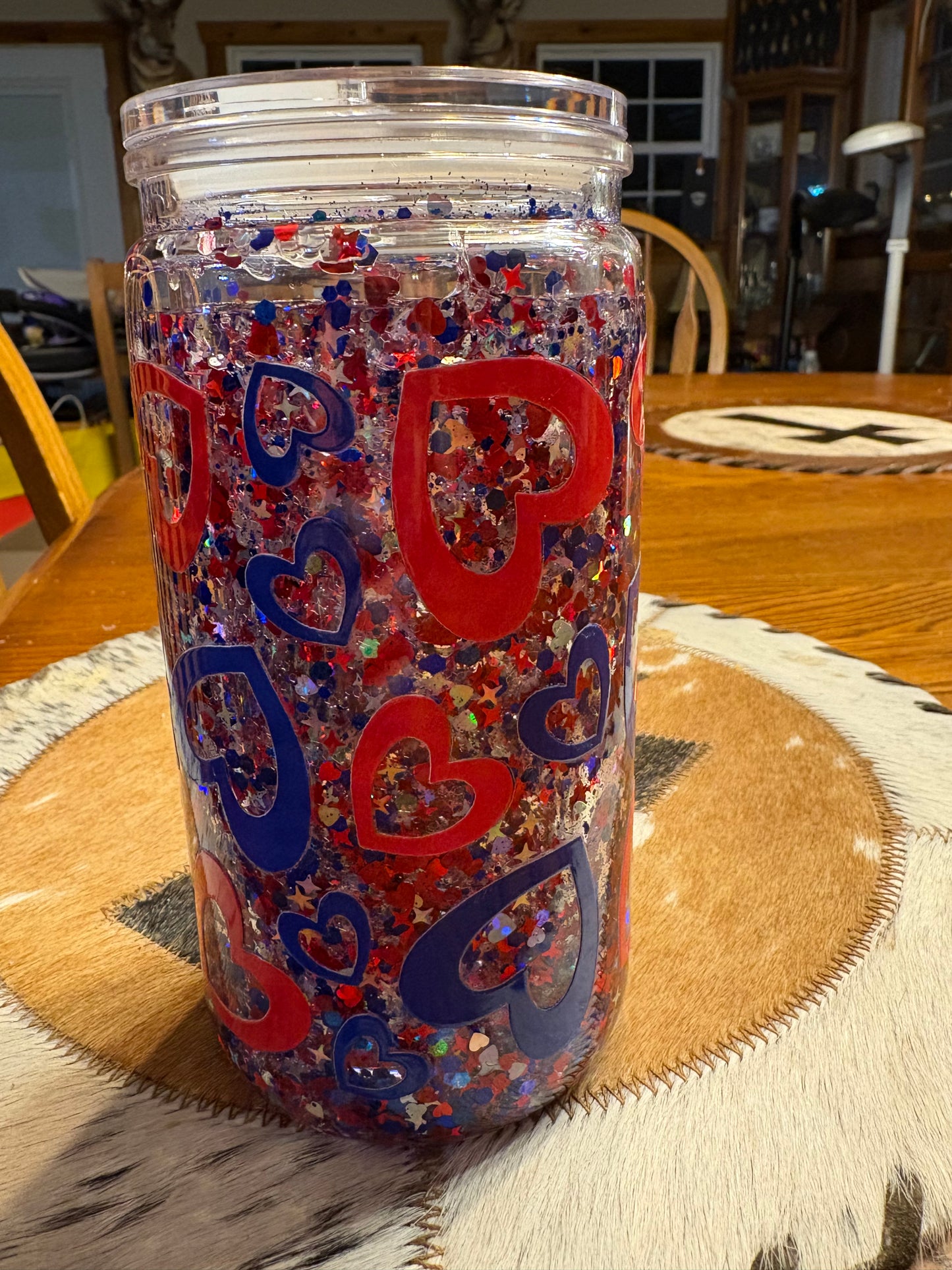 Patriotic Sunflower & Hearts Tumbler